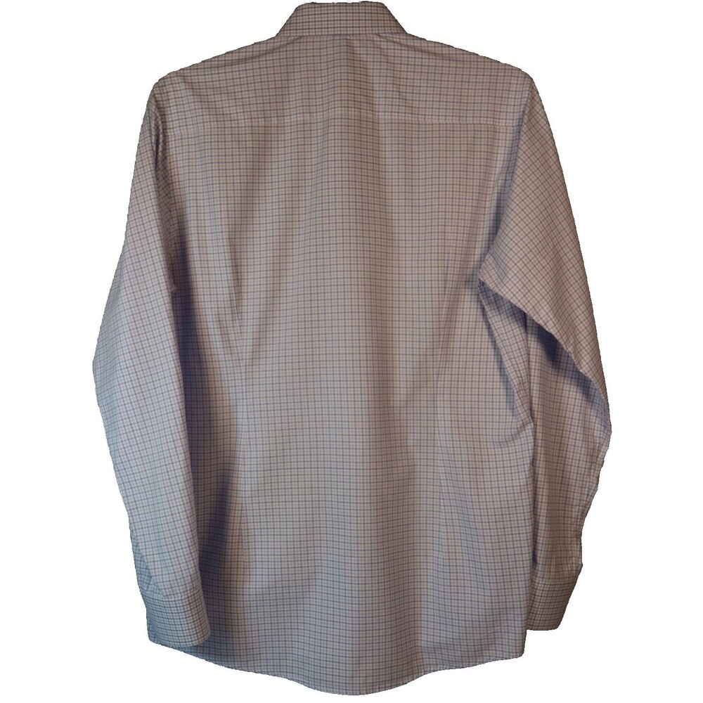 Eton Contemporary Dress Shirt Mens Size Large White/Blue Plaid Button Up - Picture 7 of 11